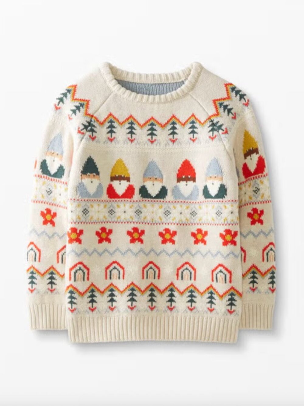 Hanna Andersson Holiday Sweater Oat Heather Gnome Fair Isle - Size 2T